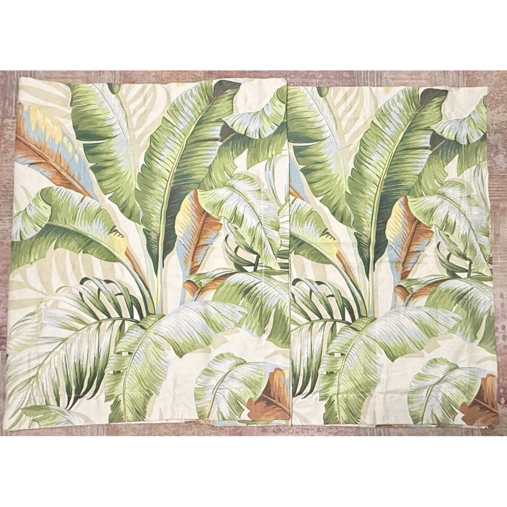 Tommy Bahama Sham Set KING Palmiers Tropical Palm Leaves Maximalist Botanical